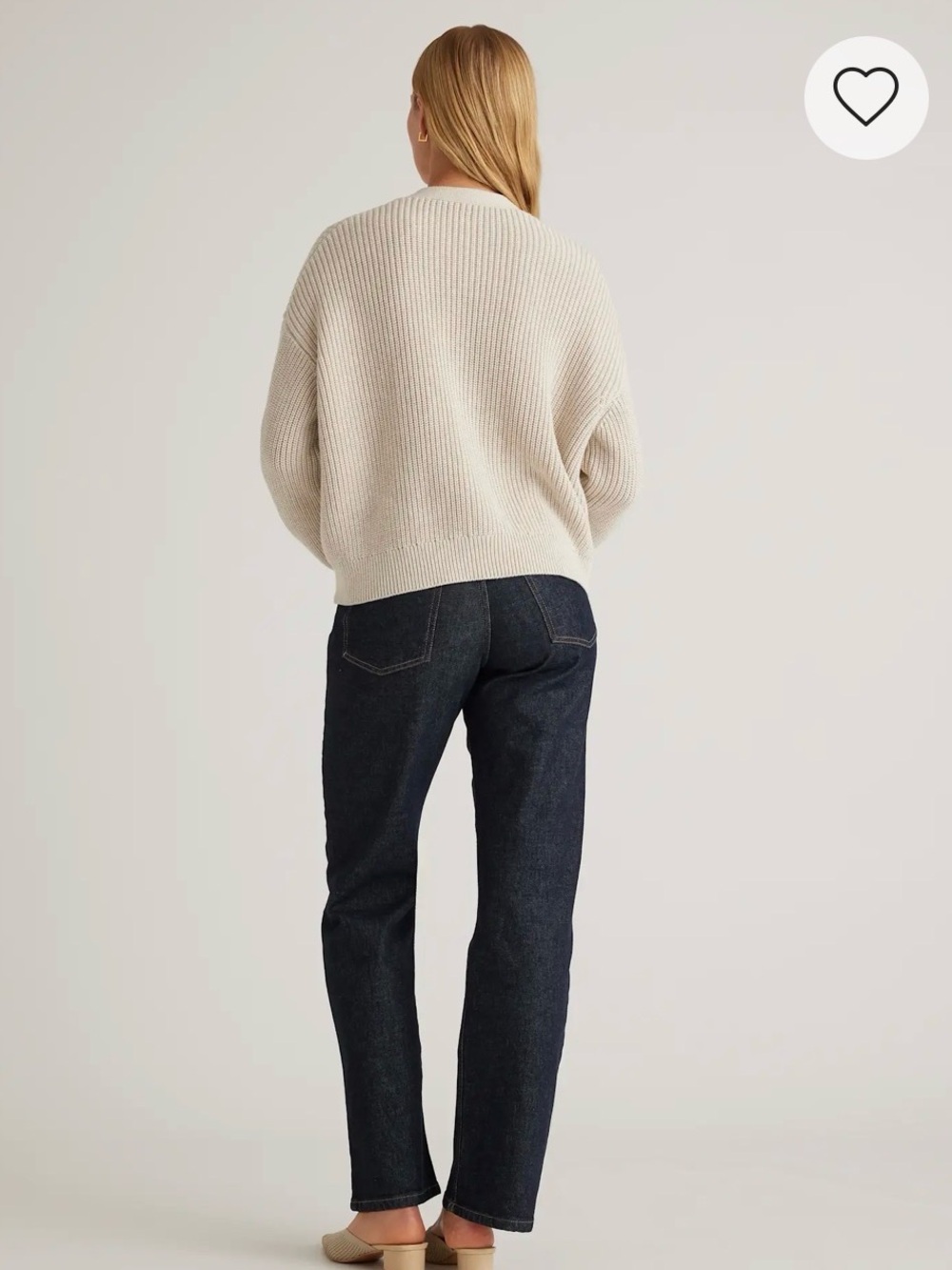Quince Button-Front Ribbed V-Neck Cardigan - Picture 4 of 6